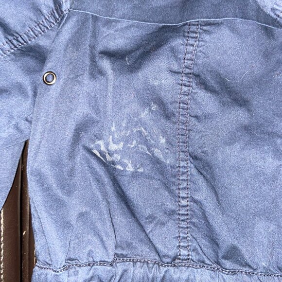 VTG Eddie Bauer Jacket Womens Small Navy Hooded Zip Snap Cotton Outdoors Pockets - Picture 3 of 4